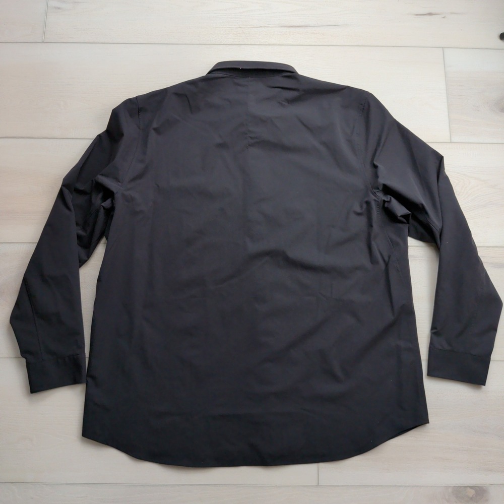 Lululemon New Venture Shirt Mens XL Long Sleeve Button Black Stretch - Picture 3 of 8